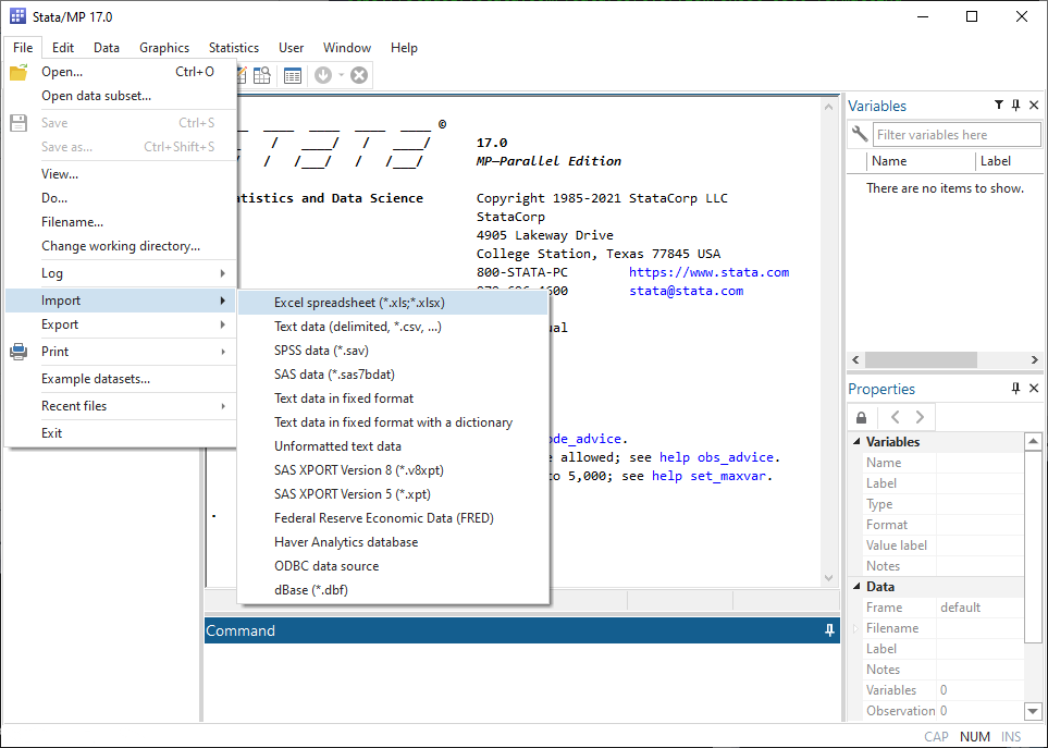 Excel Import Export Stata