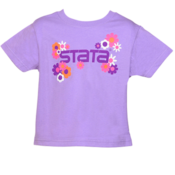 purple child's flower shirt