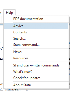 documentation stata the help text