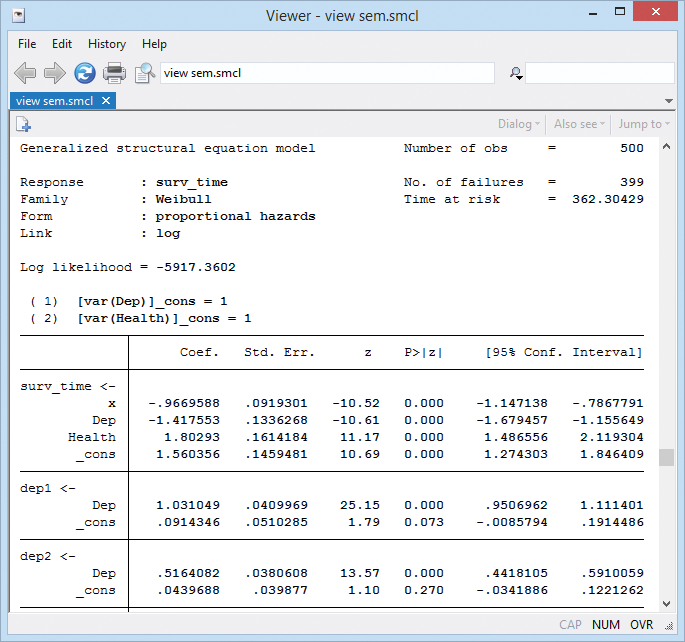 Generalized structural equation model