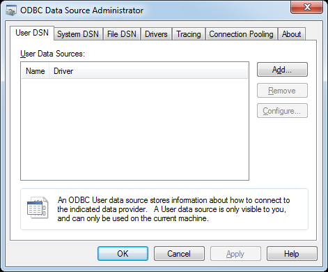 ODBC Data Source Administrator