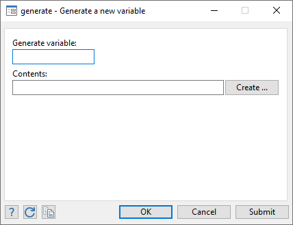 mygenerate1 dialog