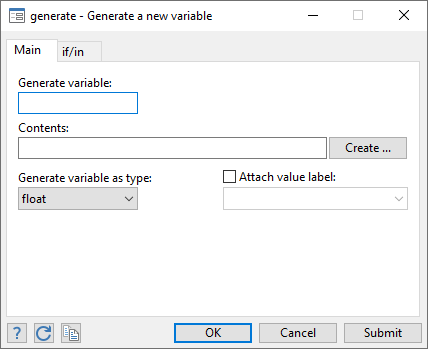 mygenerate dialog